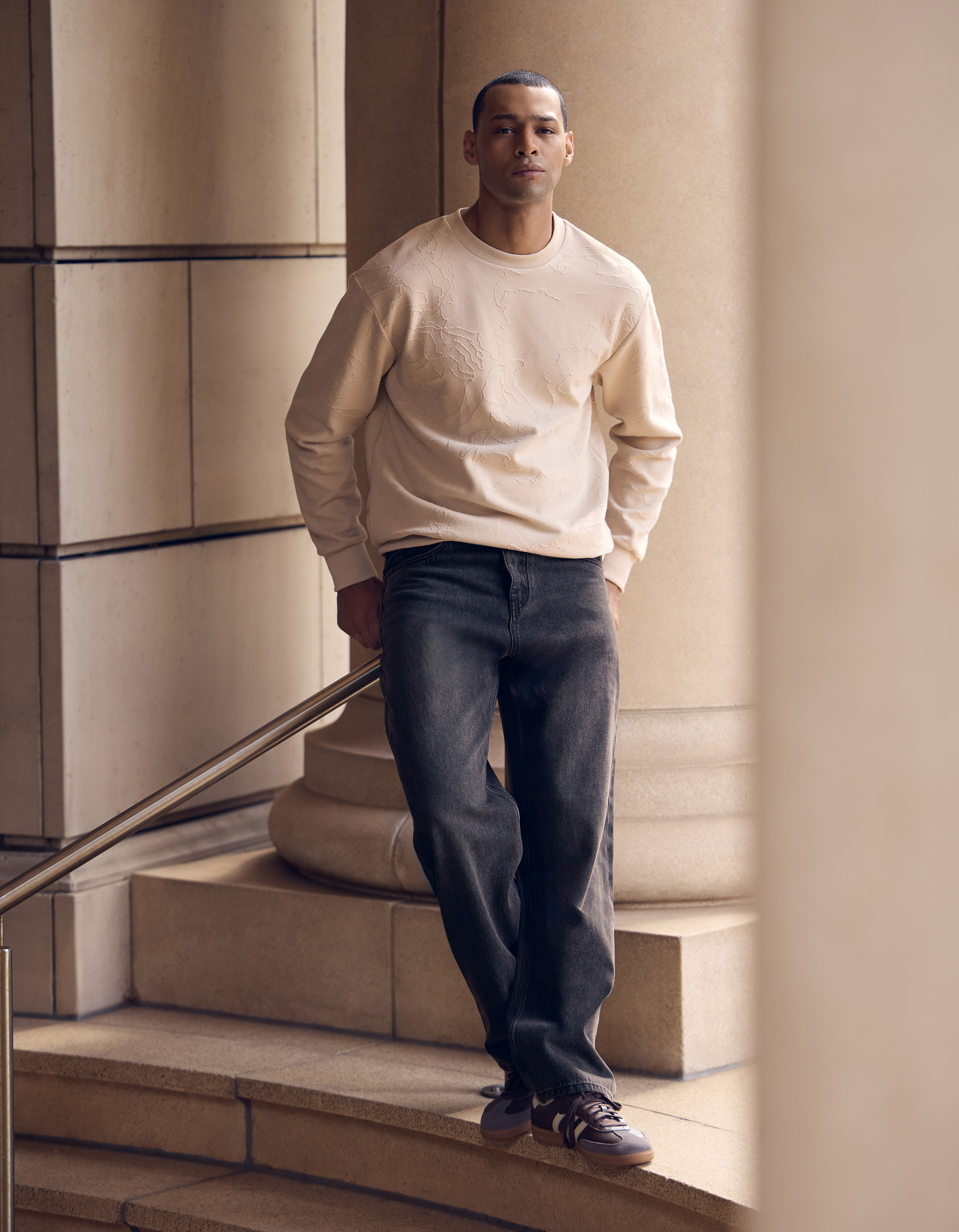 Baggy Fit Jeans Donkergrijs L33 SHOEBY MEN