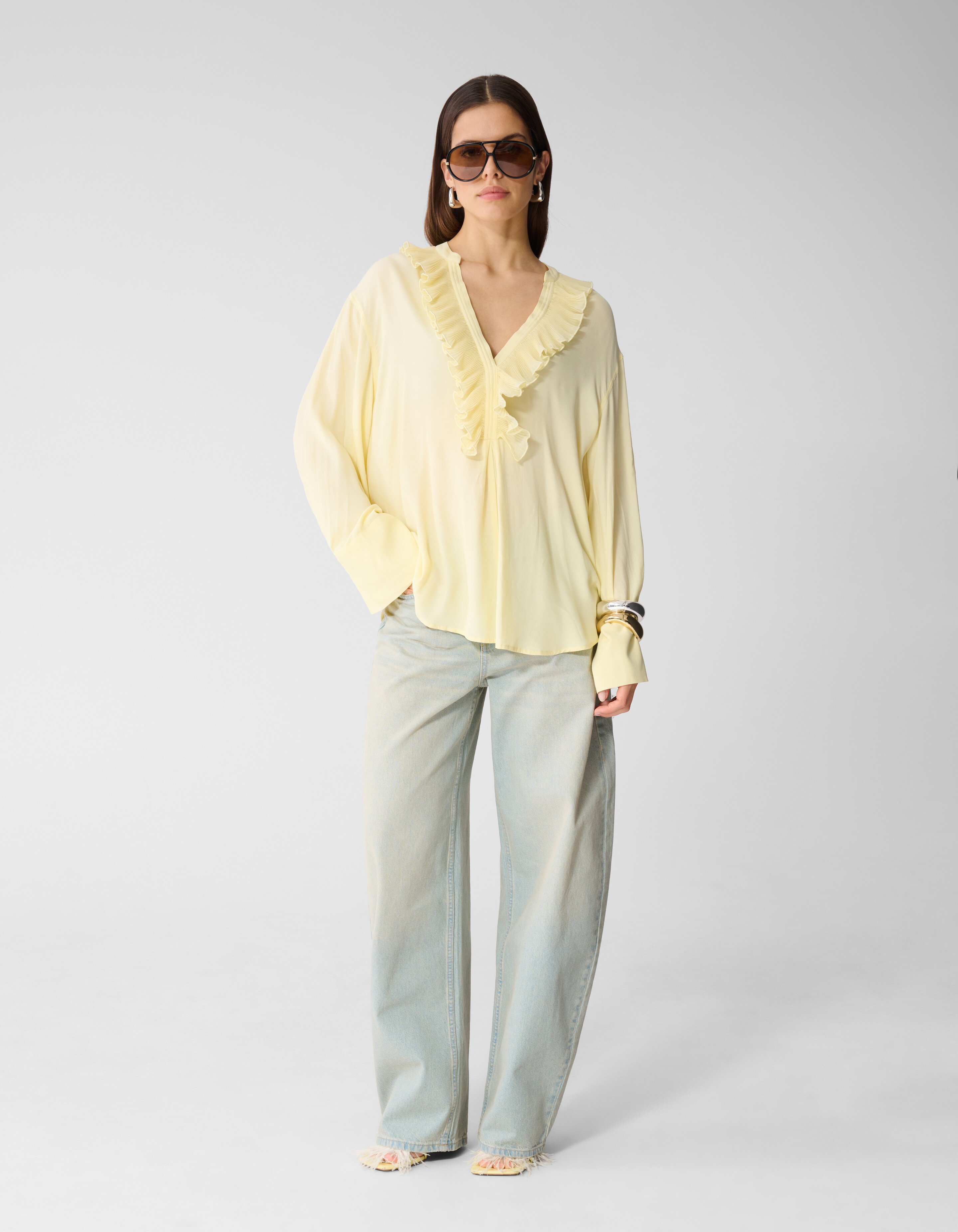 Oversized Volant Blouse Lichtgeel SHOEBY WOMEN