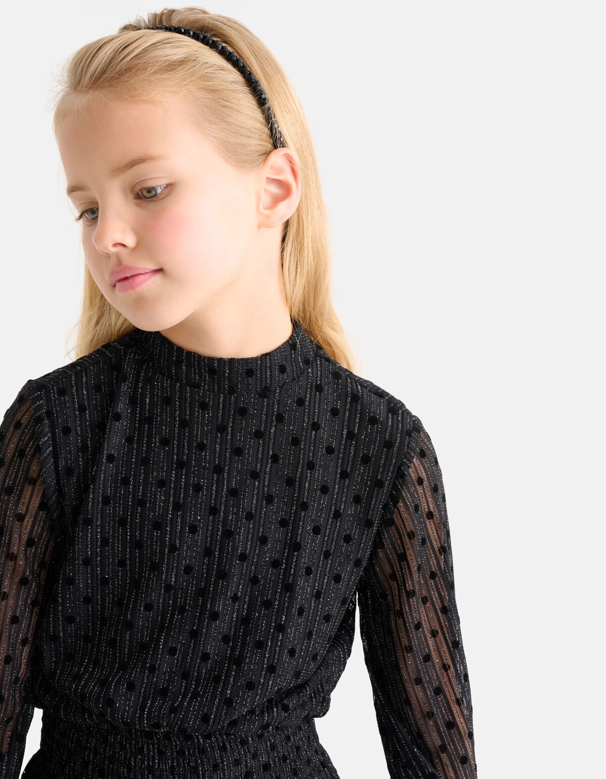 Glitter Mesh Jurk Zwart SHOEBY GIRLS