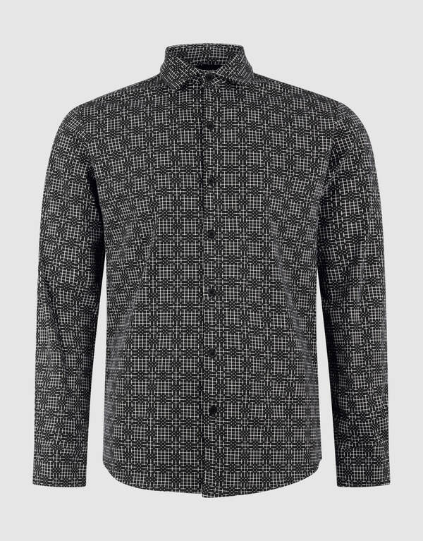 Printed Logo Overhemd Zwart SHOEBY MEN