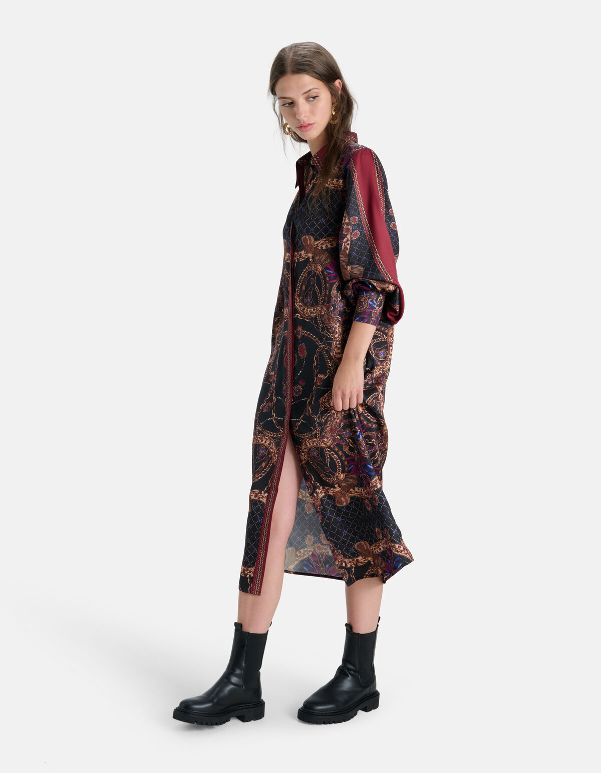 Chain Print Jurk Zwart SHOEBY WOMEN