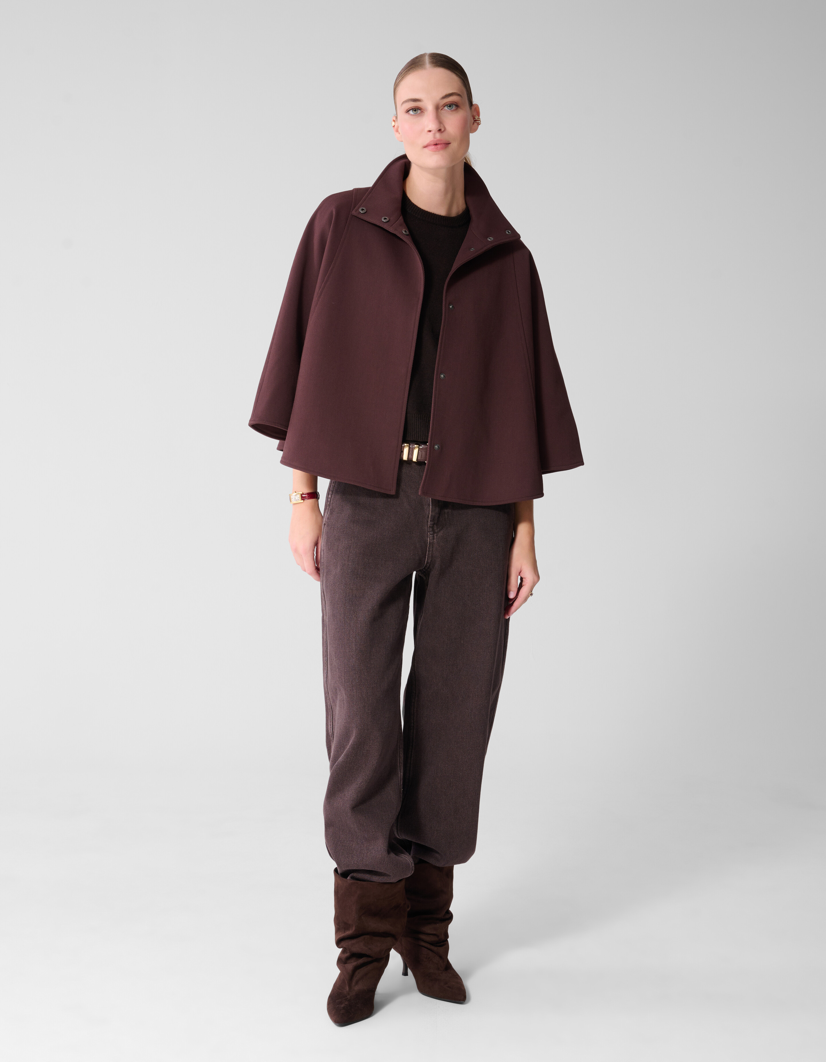 Geweven Cape Donkerrood By Mieke SHOEBY WOMEN