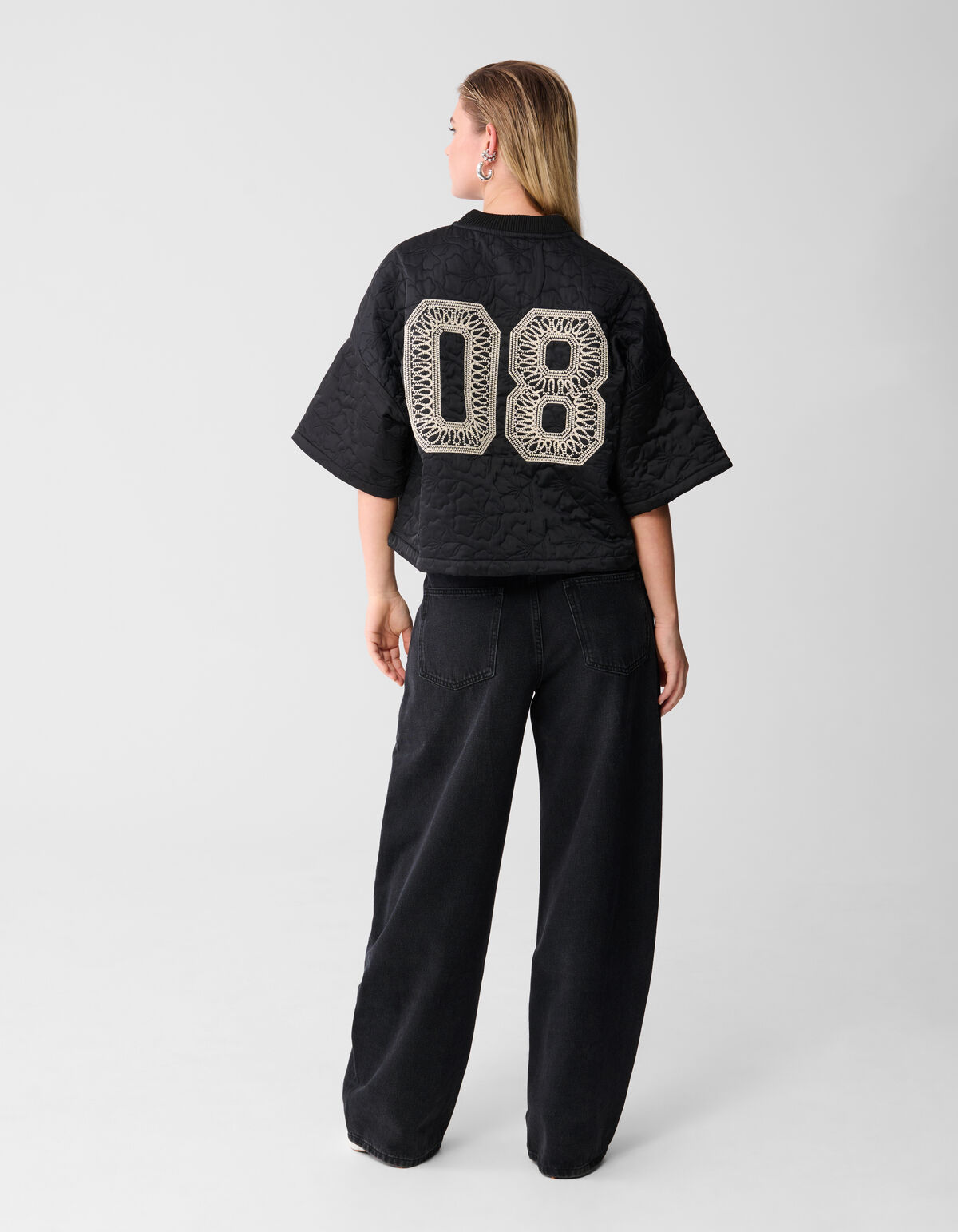 Short Sleeve Embroidery Bomber Jack Zwart SHOEBY WOMEN