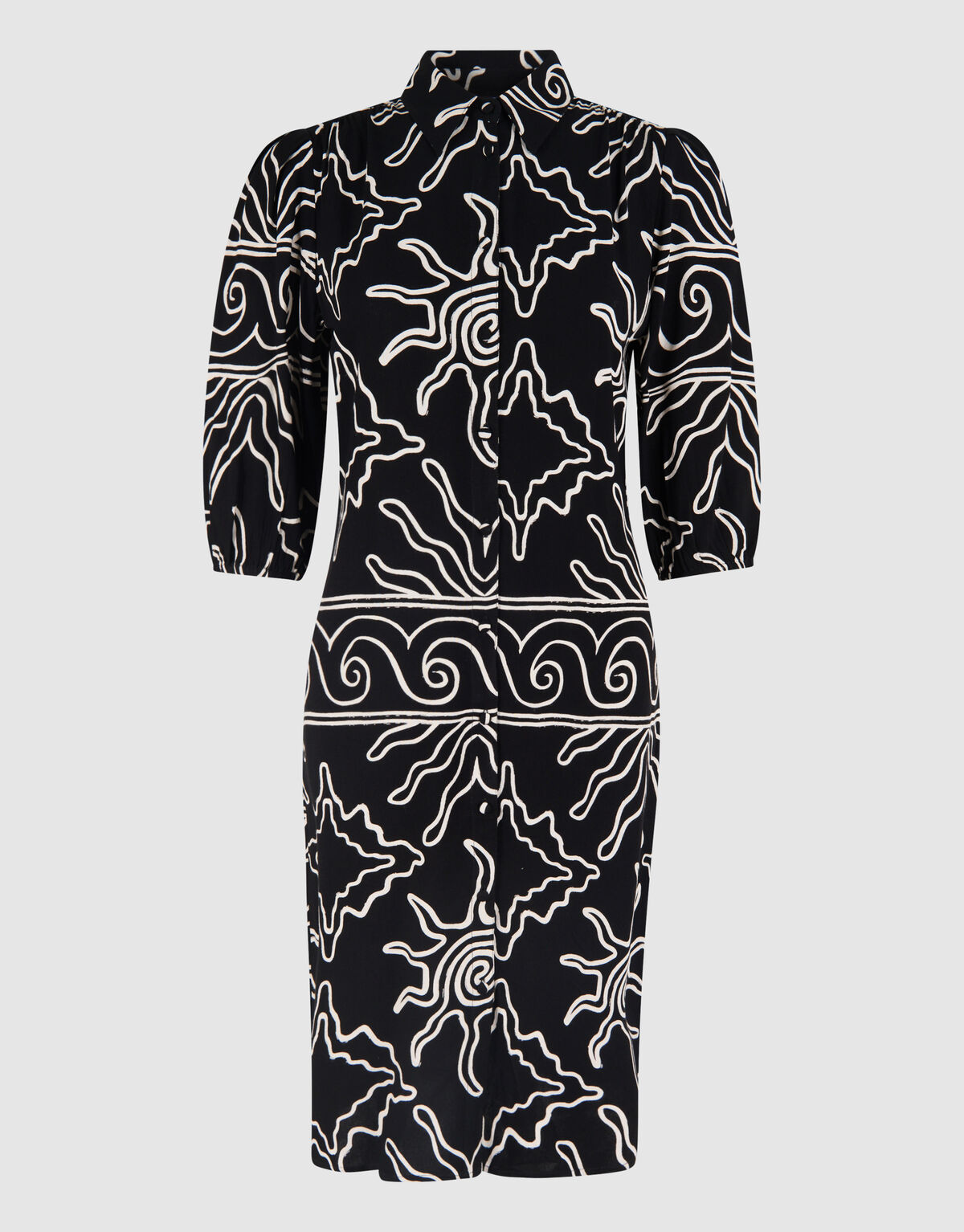 Printed Midi Jurk Zwart SHOEBY WOMEN