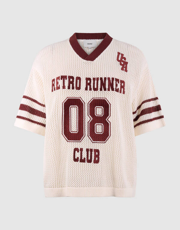 Oversized Baseball T-shirt Gebroken Wit SHOEBY WOMEN