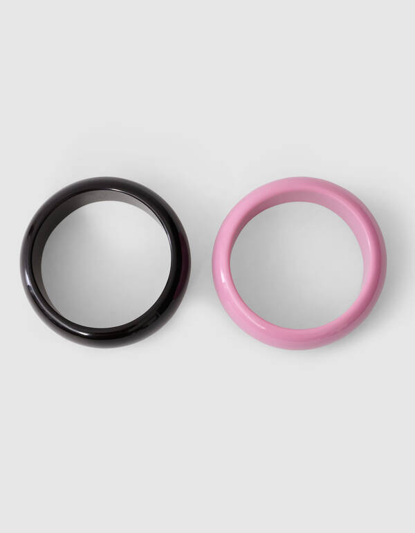 Gekleurde Bangle Set Roze SHOEBY ACCESSOIRES