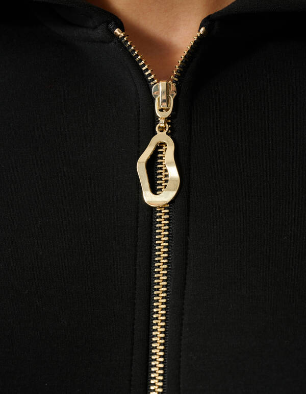 Zipper Hood Vest Zwart SHOEBY WOMEN