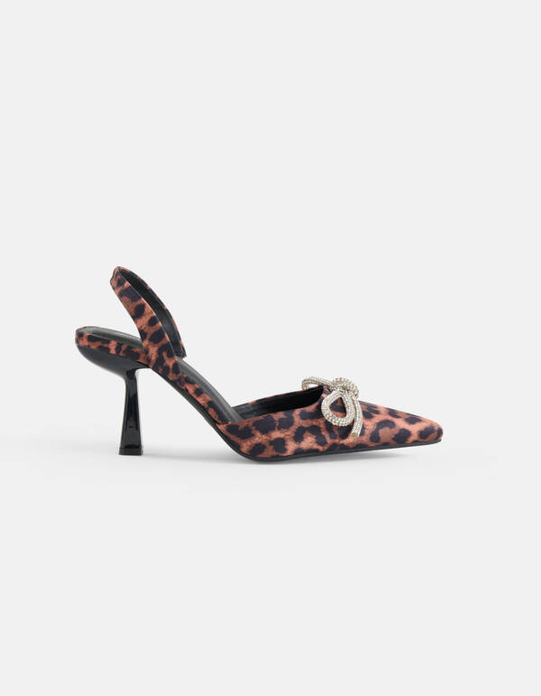 Leopard Strass Strik Hakken Bruin SHOEBY SHOES