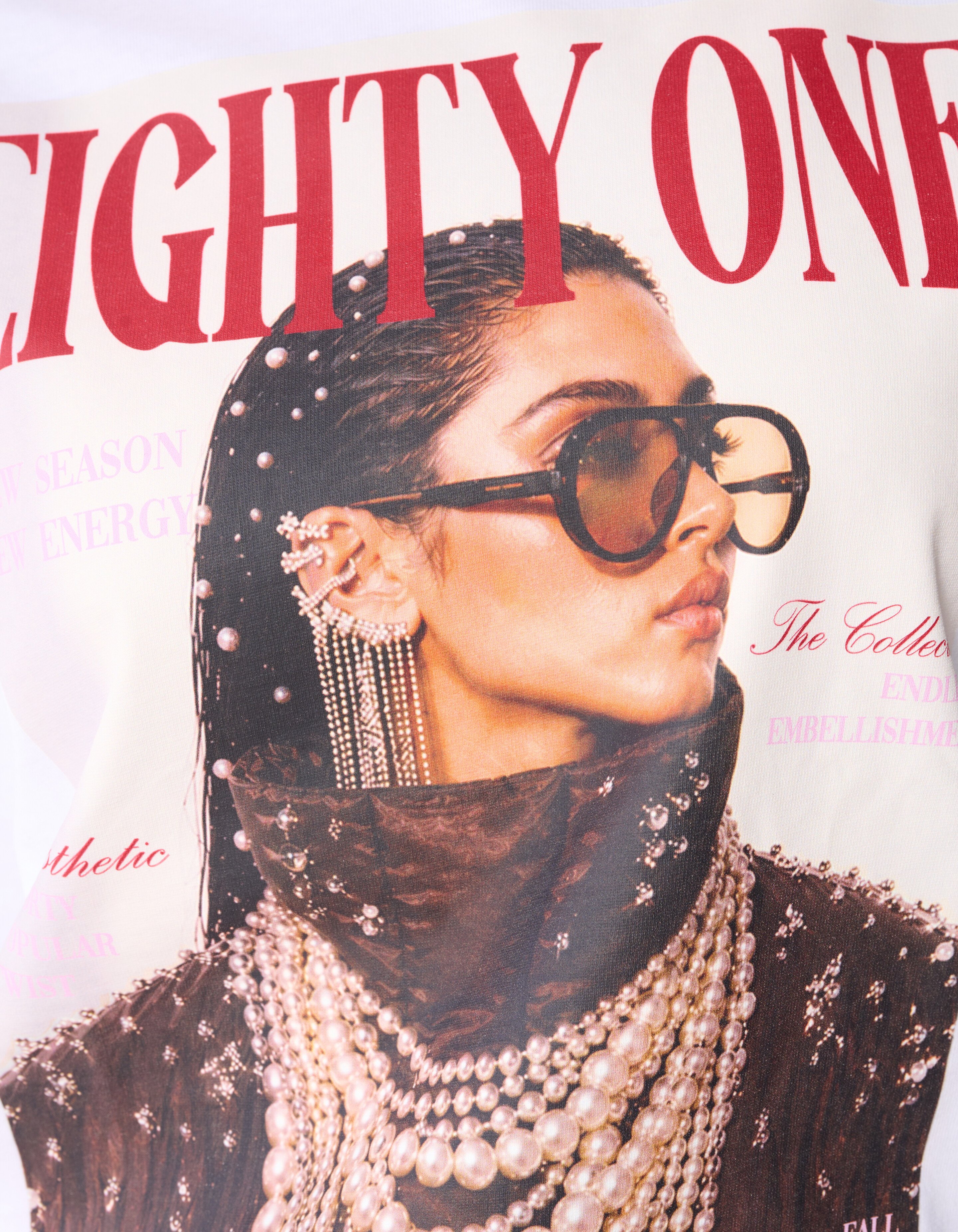 Magazine Artwork Longsleeve Wit SHOEBY WOMEN