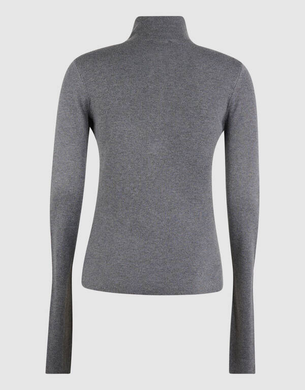 Half Zip Ski Trui Grijs SHOEBY WOMEN