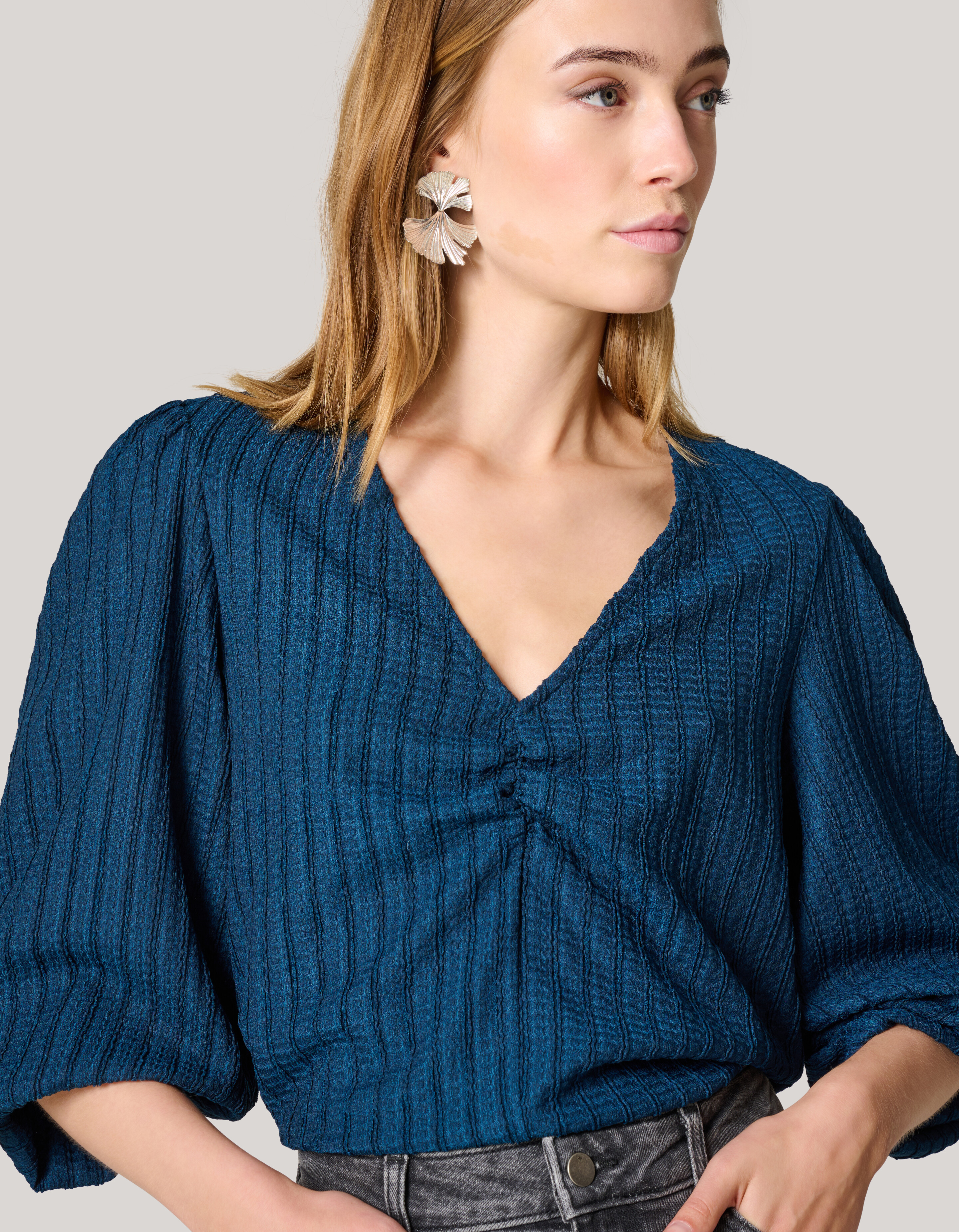 Crinkle Longsleeve Donkerblauw SHOEBY WOMEN