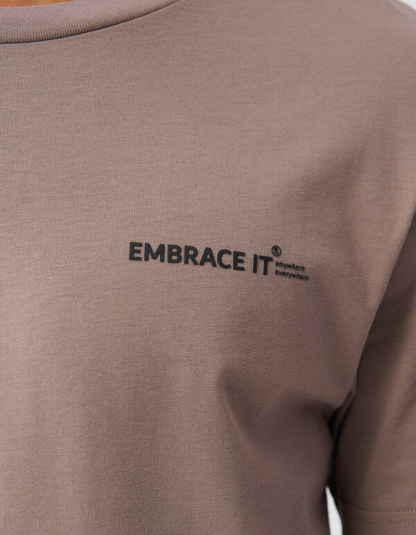 Embrace Artwork T-shirt Lichtbruin SHOEBY MEN