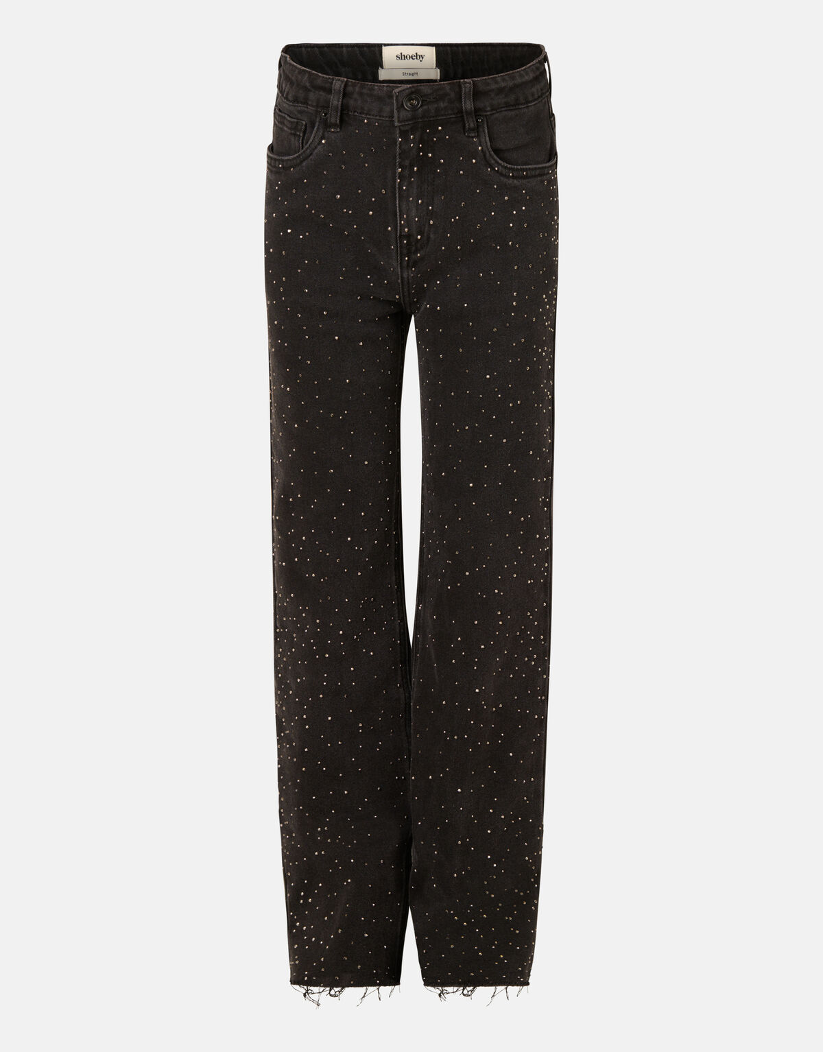 Strass Straight Denim Jeans Zwart SHOEBY GIRLS