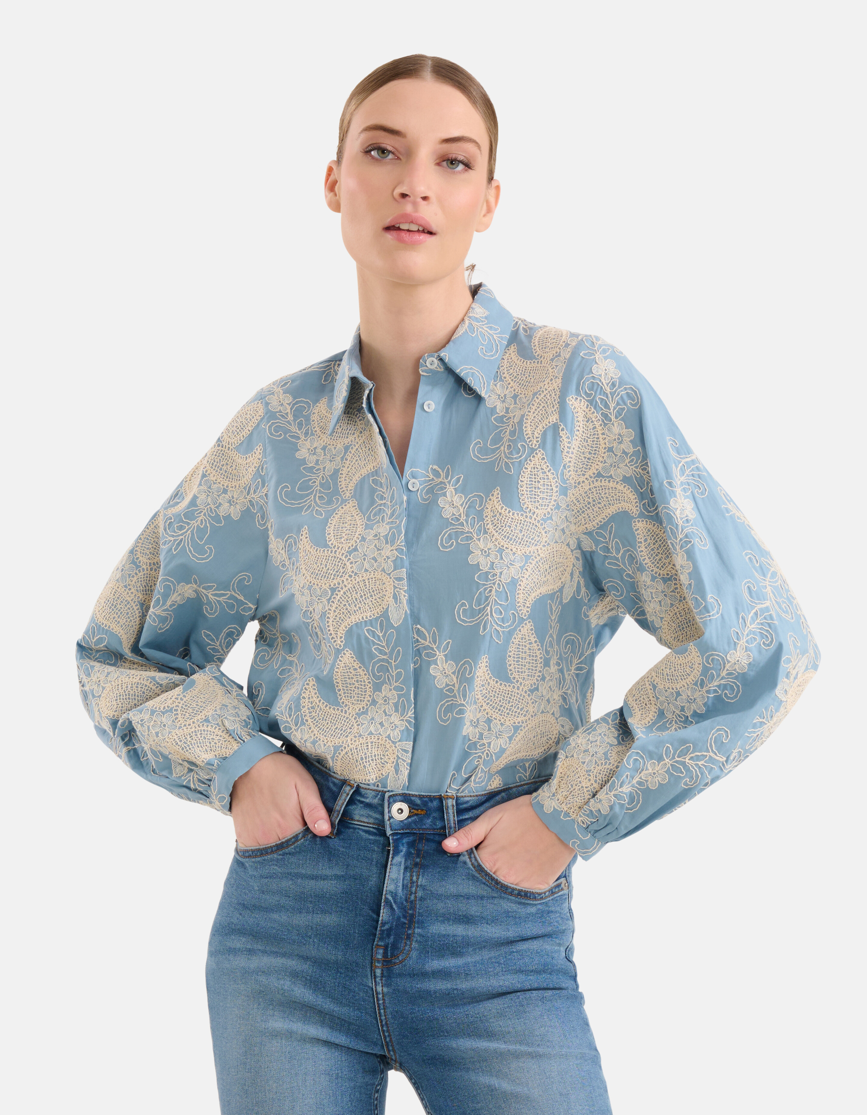 Embroidery Blouse Blauw By Mieke SHOEBY WOMEN