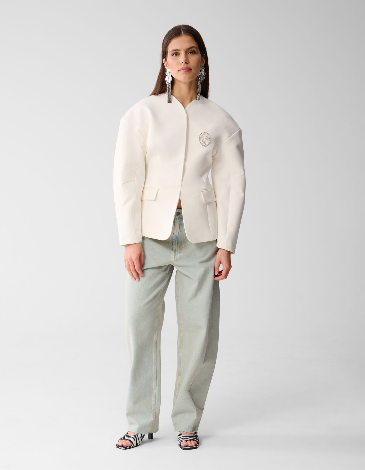 Egg Shaped Blazer Gebroken Wit SHOEBY WOMEN