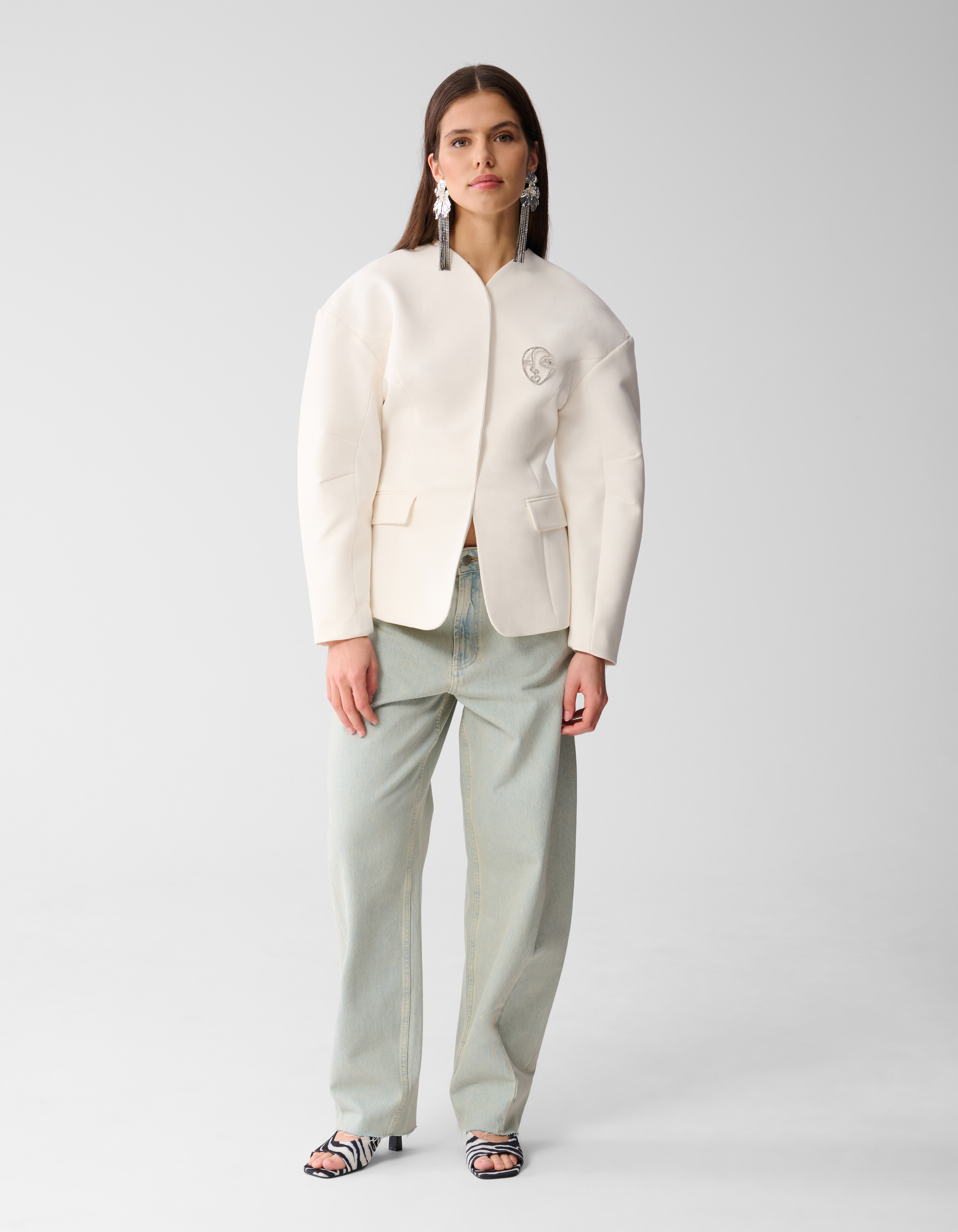 Egg Shaped Blazer Gebroken Wit SHOEBY WOMEN