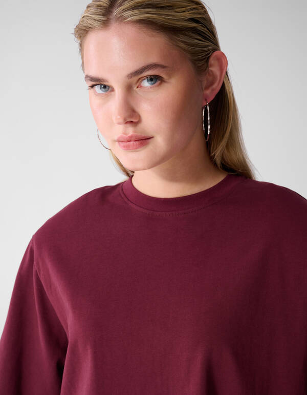 Split T-shirt Donkerrood SHOEBY WOMEN
