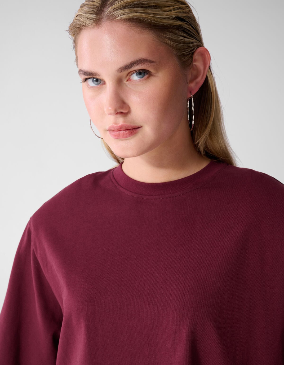 Split T-shirt Donkerrood SHOEBY WOMEN