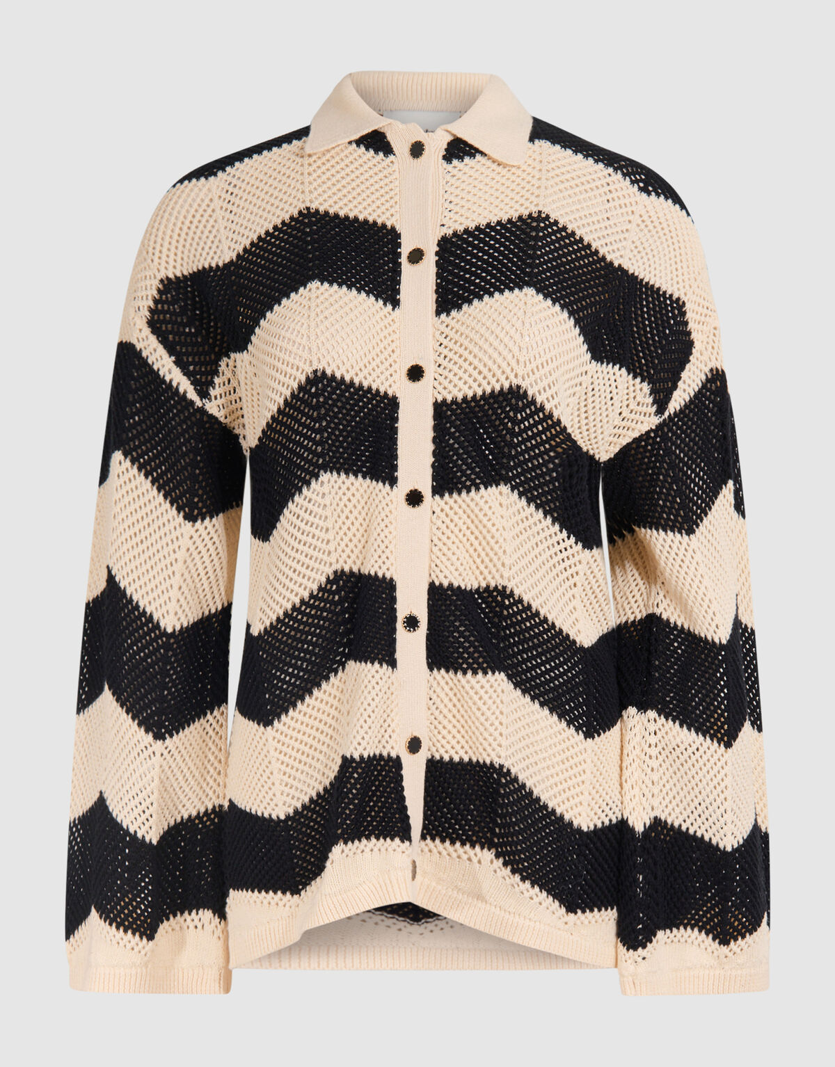 Multi Crochet Blouse Zwart/Wit SHOEBY WOMEN