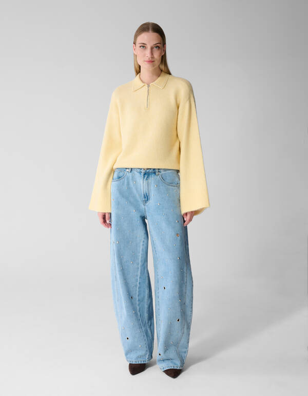 Studded Baggy Fit Jeans Blauw SHOEBY WOMEN