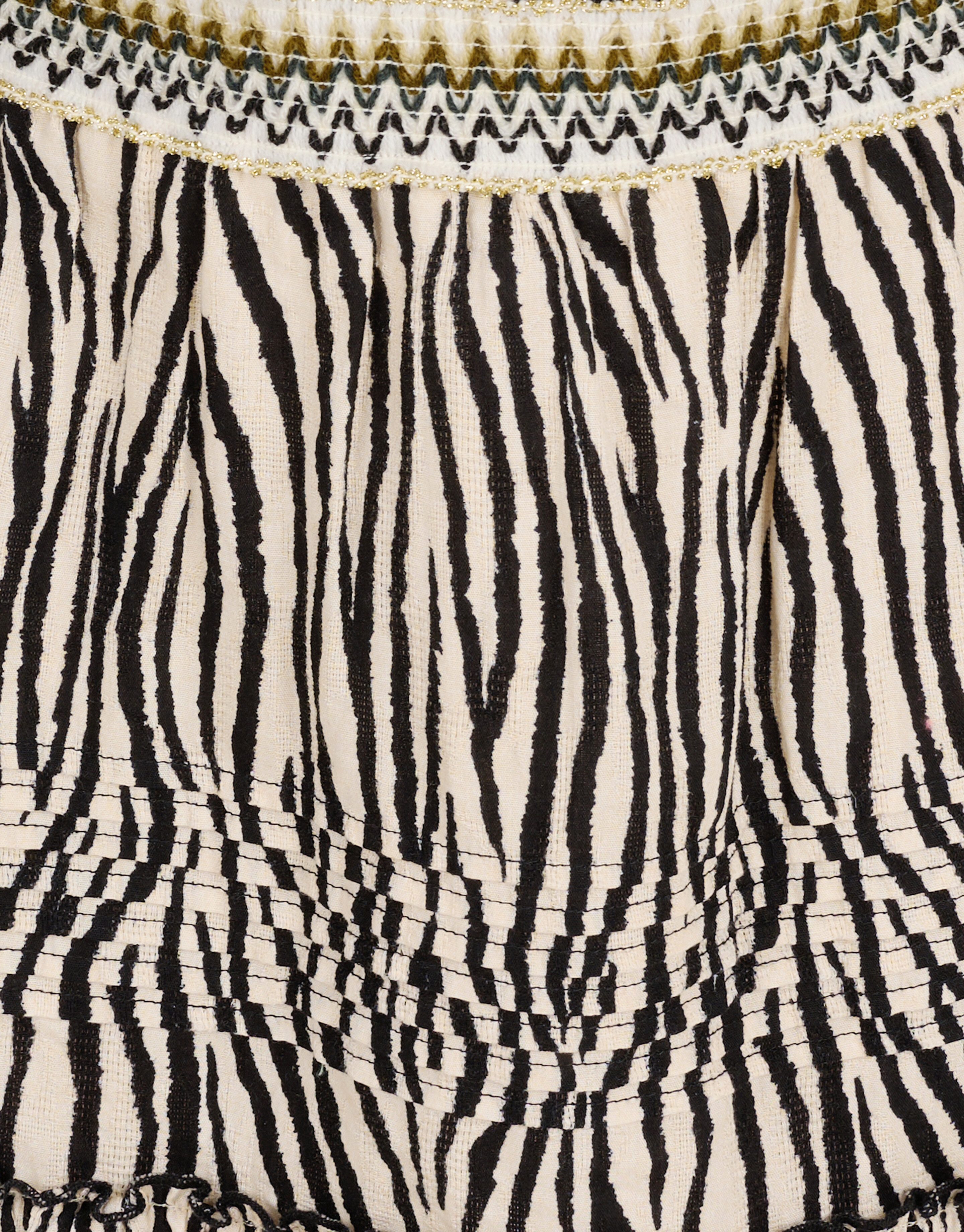 Zebra Print Jurk Zwart/Gebroken Wit SHOEBY GIRLS