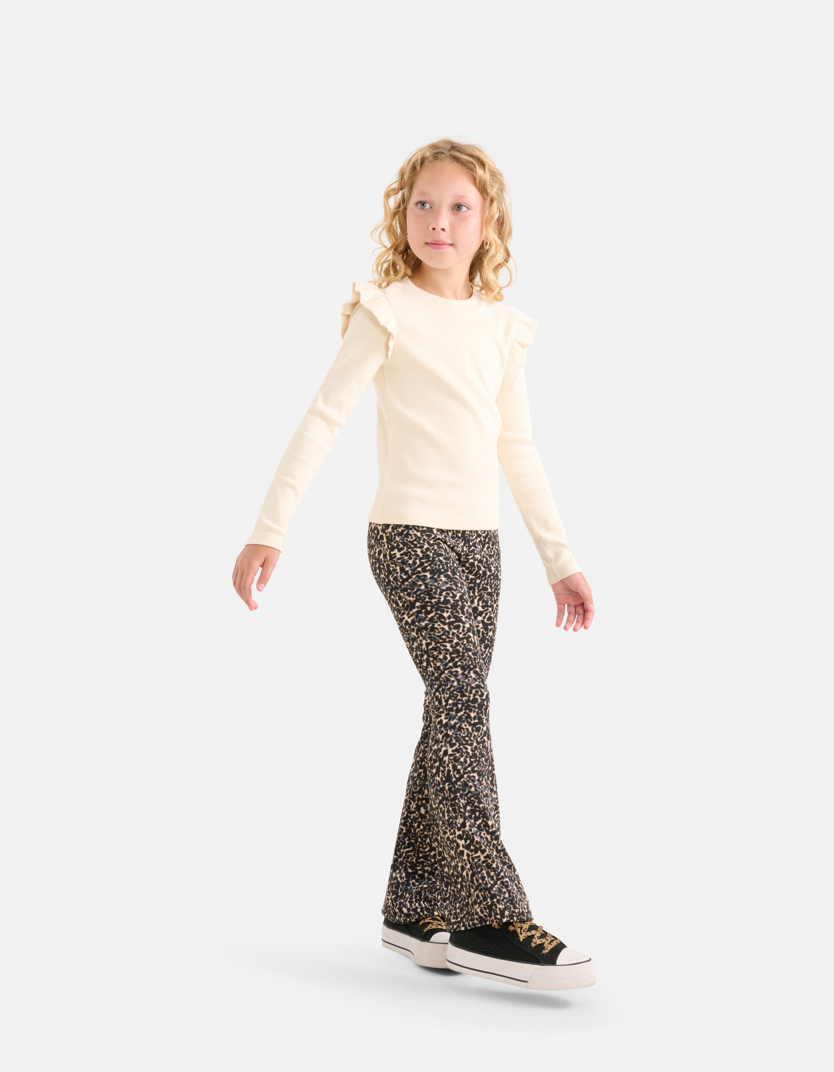 Abstract Print Flared Broek Bruin SHOEBY GIRLS