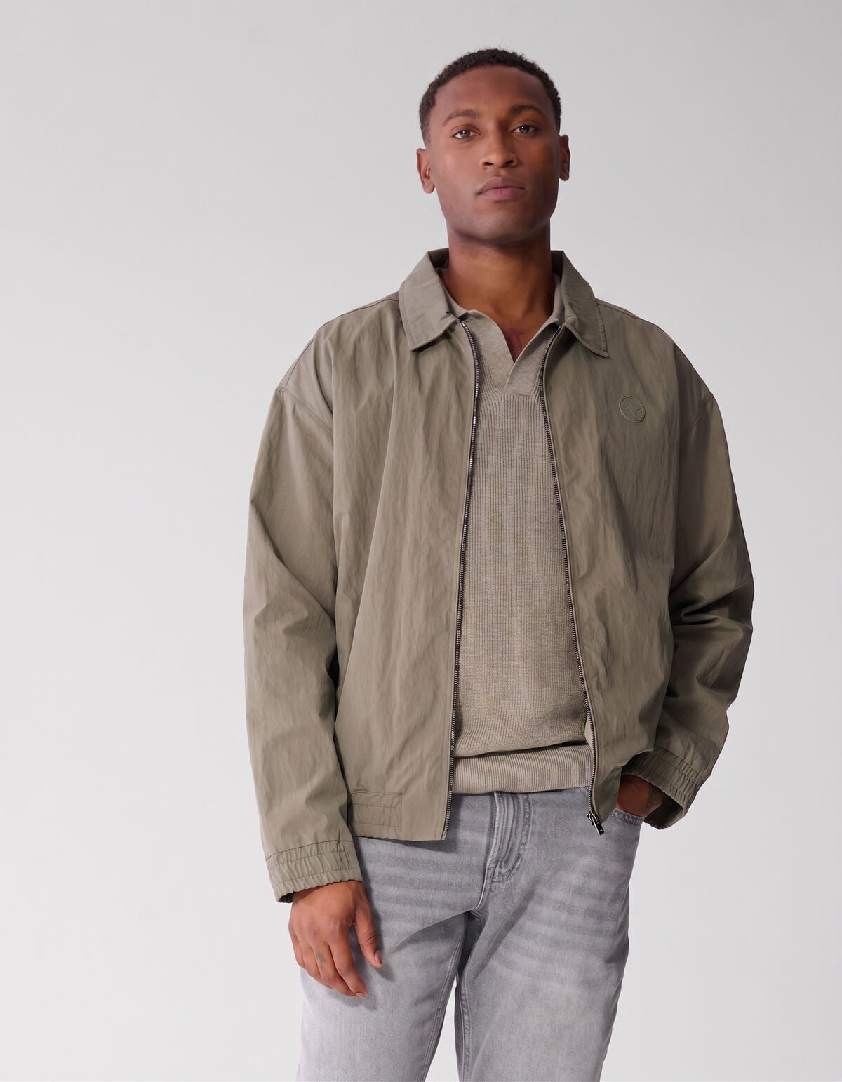 Crinkle Bomber Jack Lichtgroen SHOEBY MEN