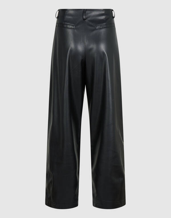 Vegan Leren Barrel Fit Broek Zwart By Lonneke SHOEBY WOMEN