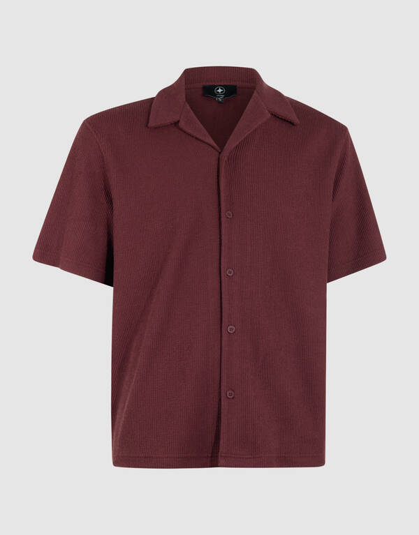 Rib Overhemd Donkerrood SHOEBY MEN