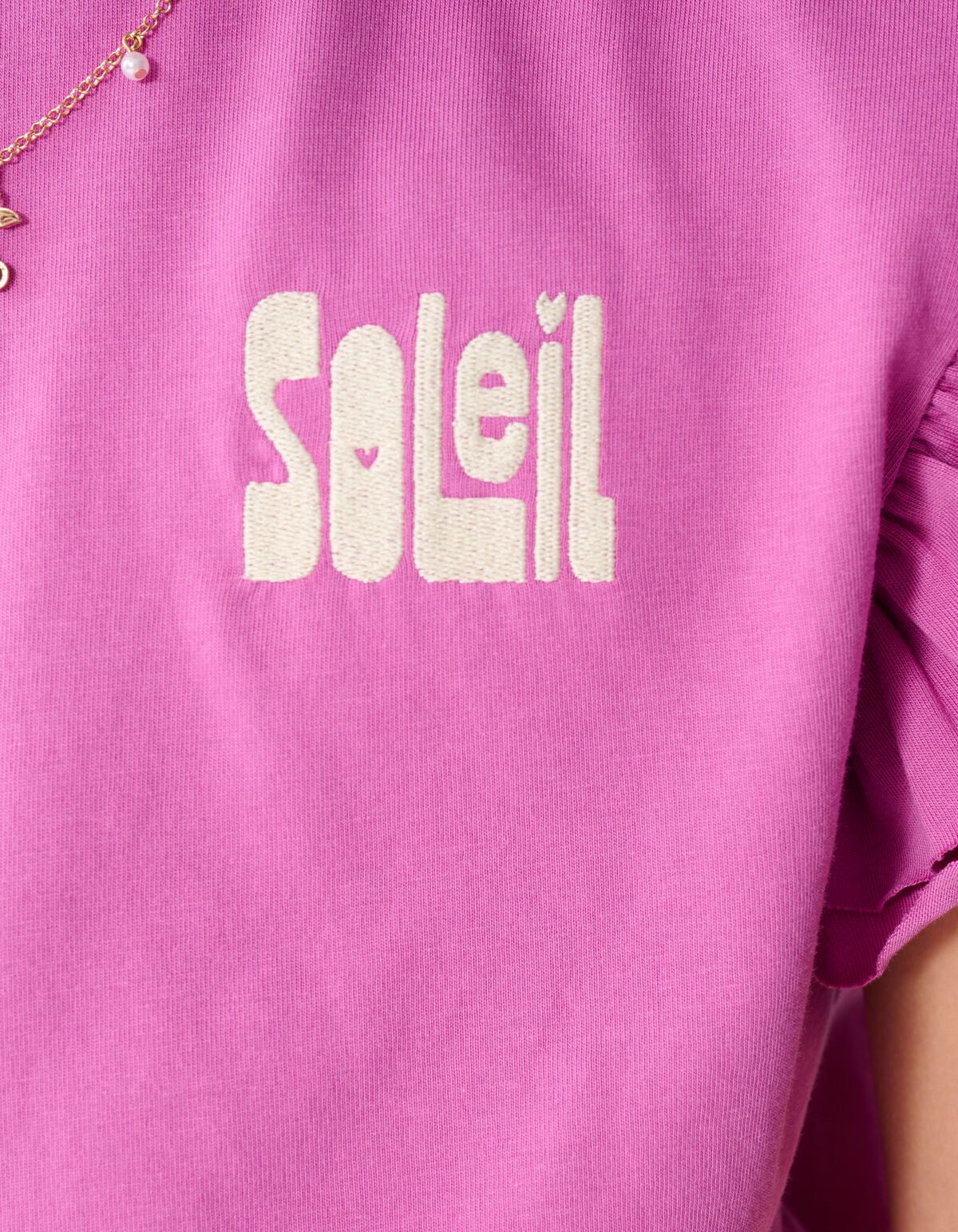 Ruffle Soleil Artwork T-shirt Roze SHOEBY GIRLS
