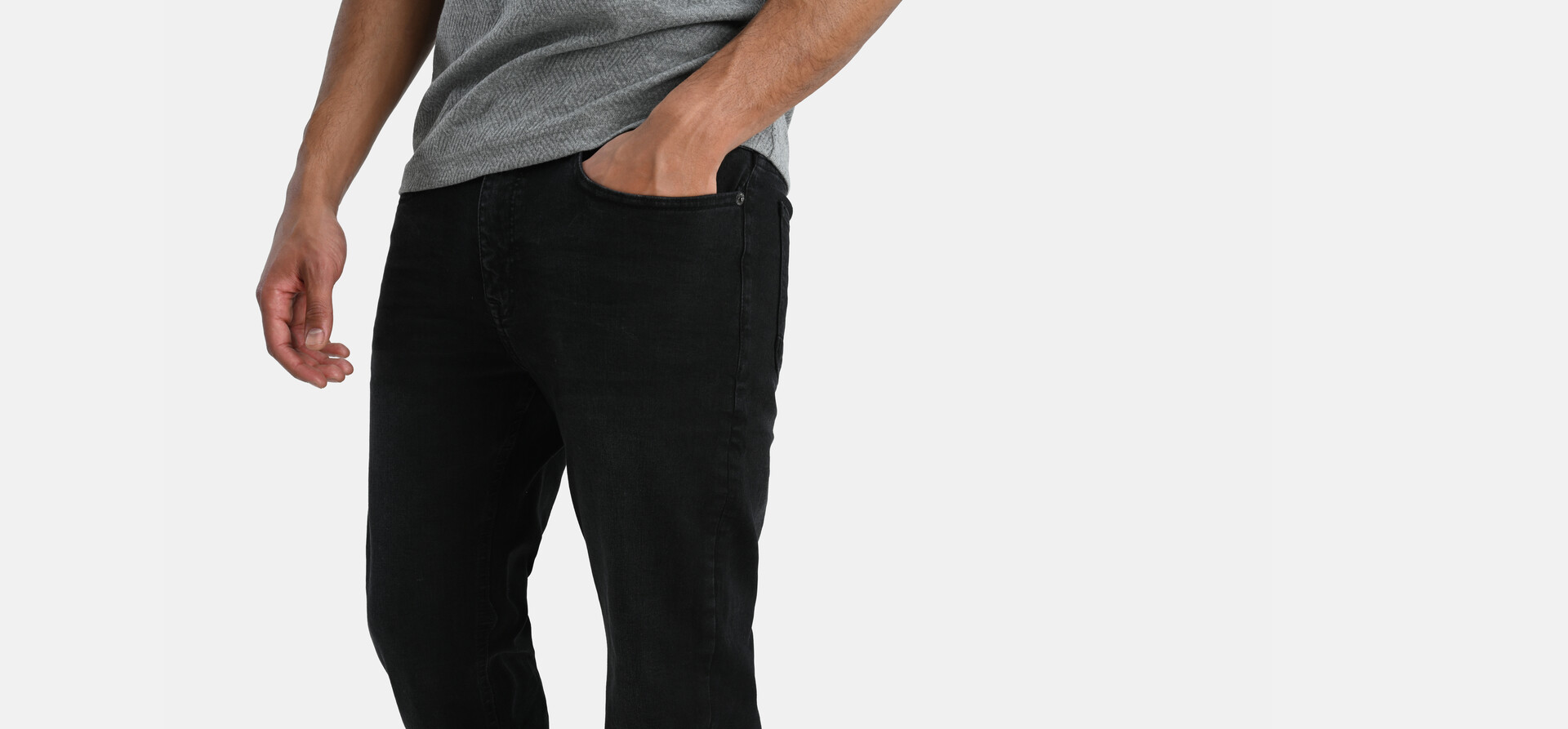 Straight Jeans Zwart Washed L34 Refill
