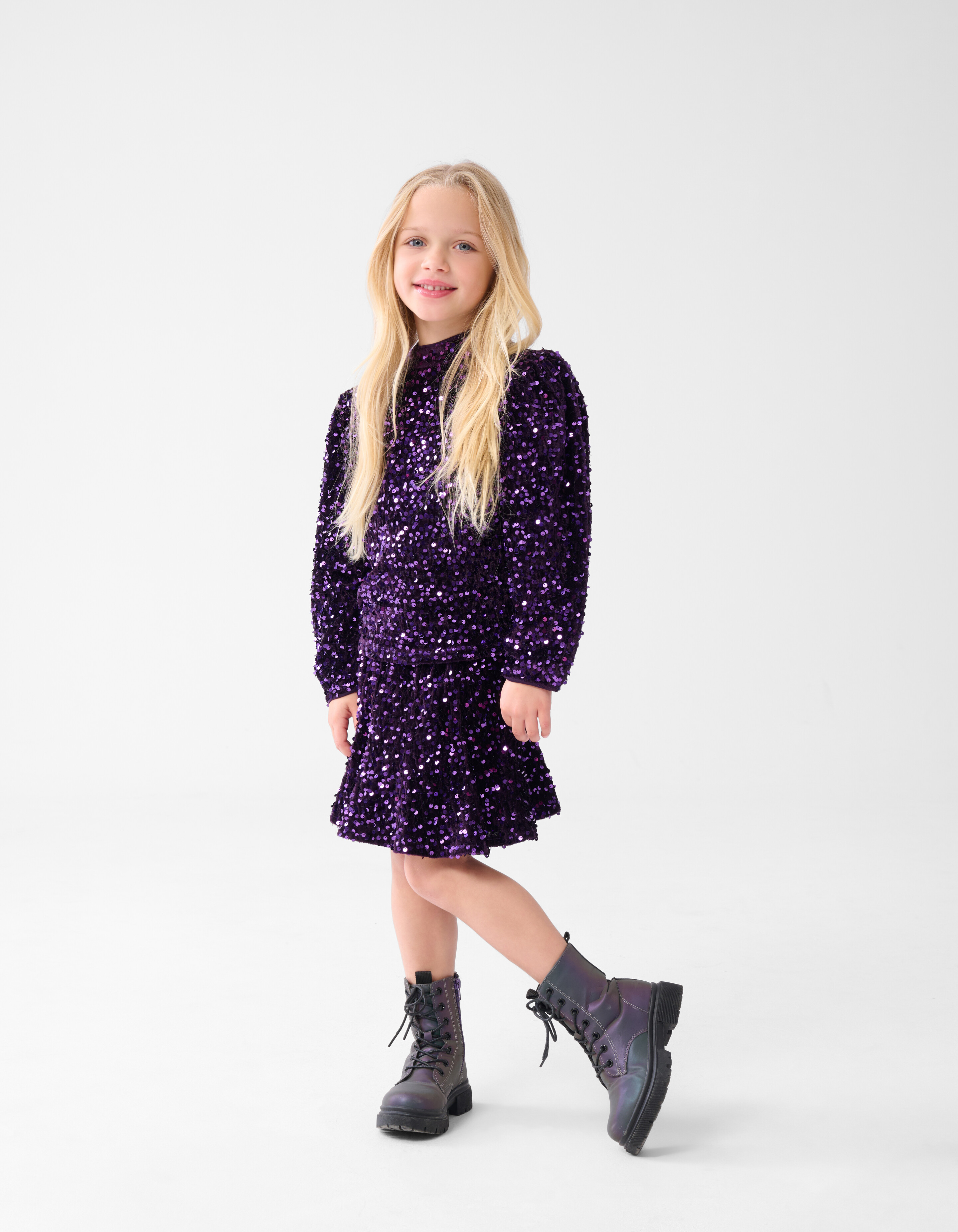 Velvet Pailletten Top Paars SHOEBY GIRLS