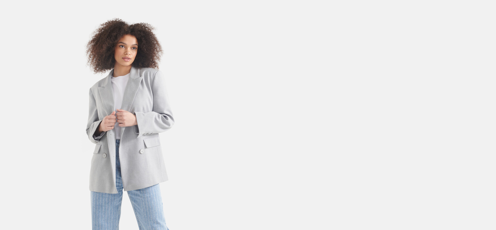 Geborduurde Blazer Lichtgrijs SHOEBY WOMEN