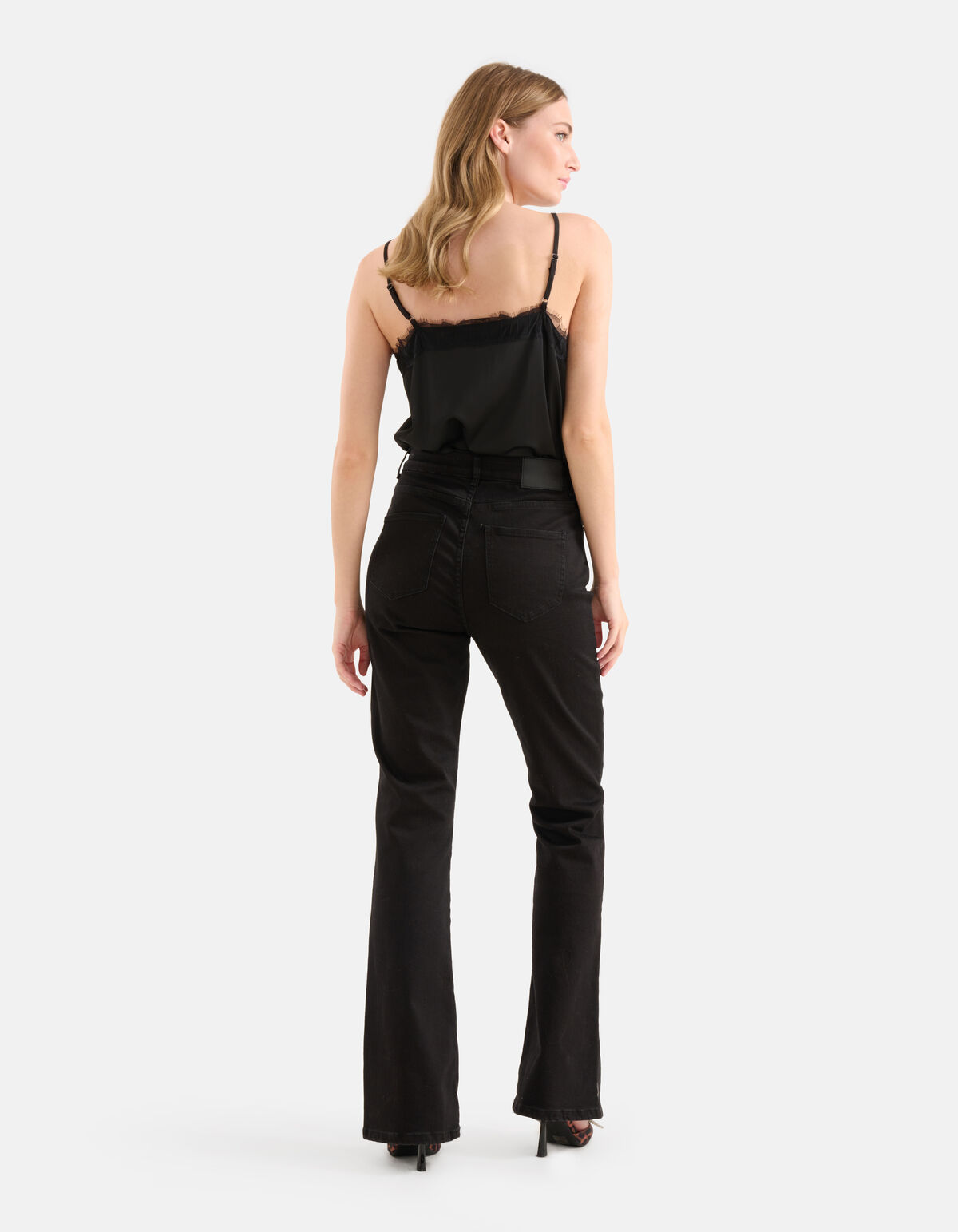 Flared Rinsed Denim Jeans Zwart L34 SHOEBY WOMEN