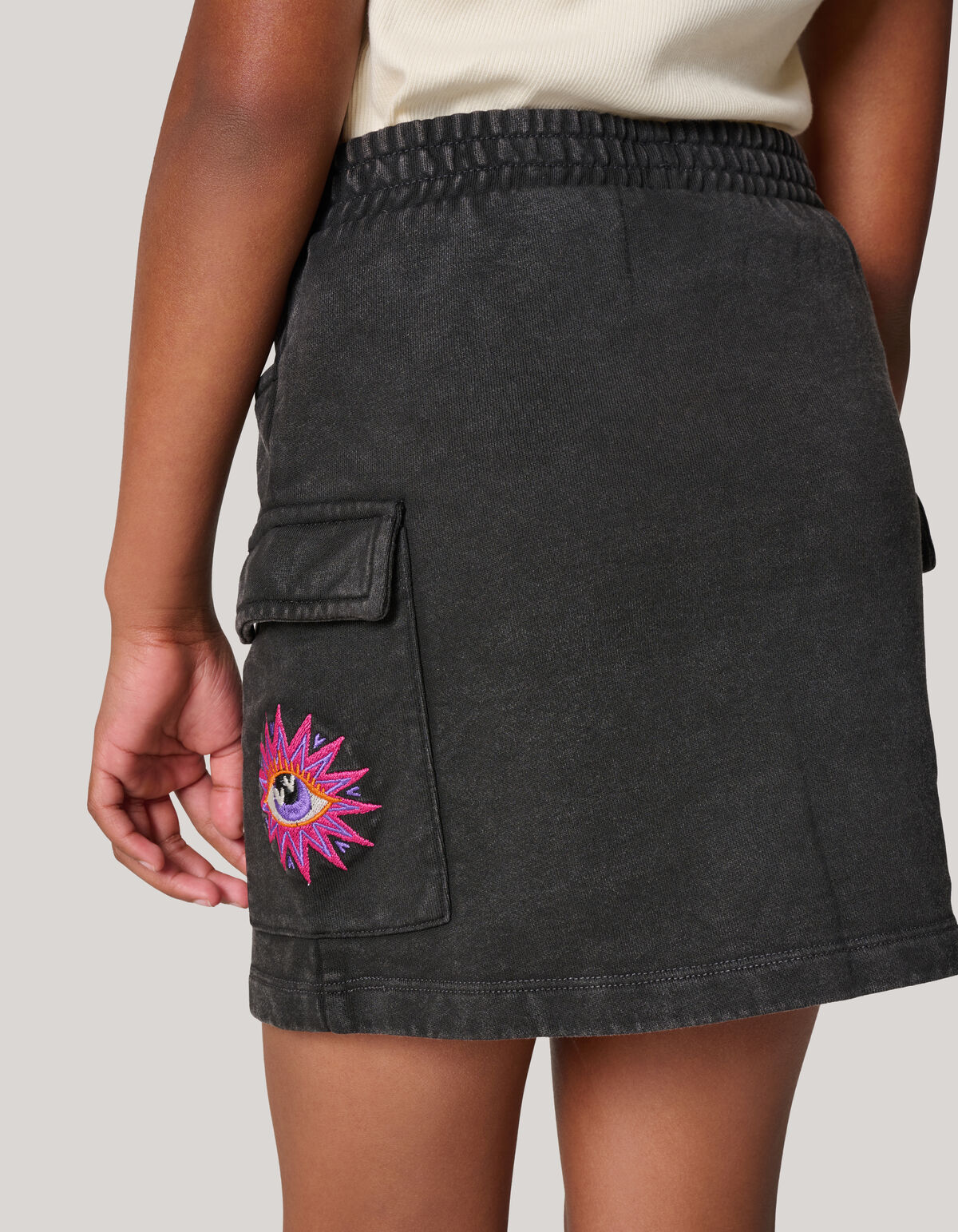 Washed Denim Rok Donkergrijs SHOEBY GIRLS