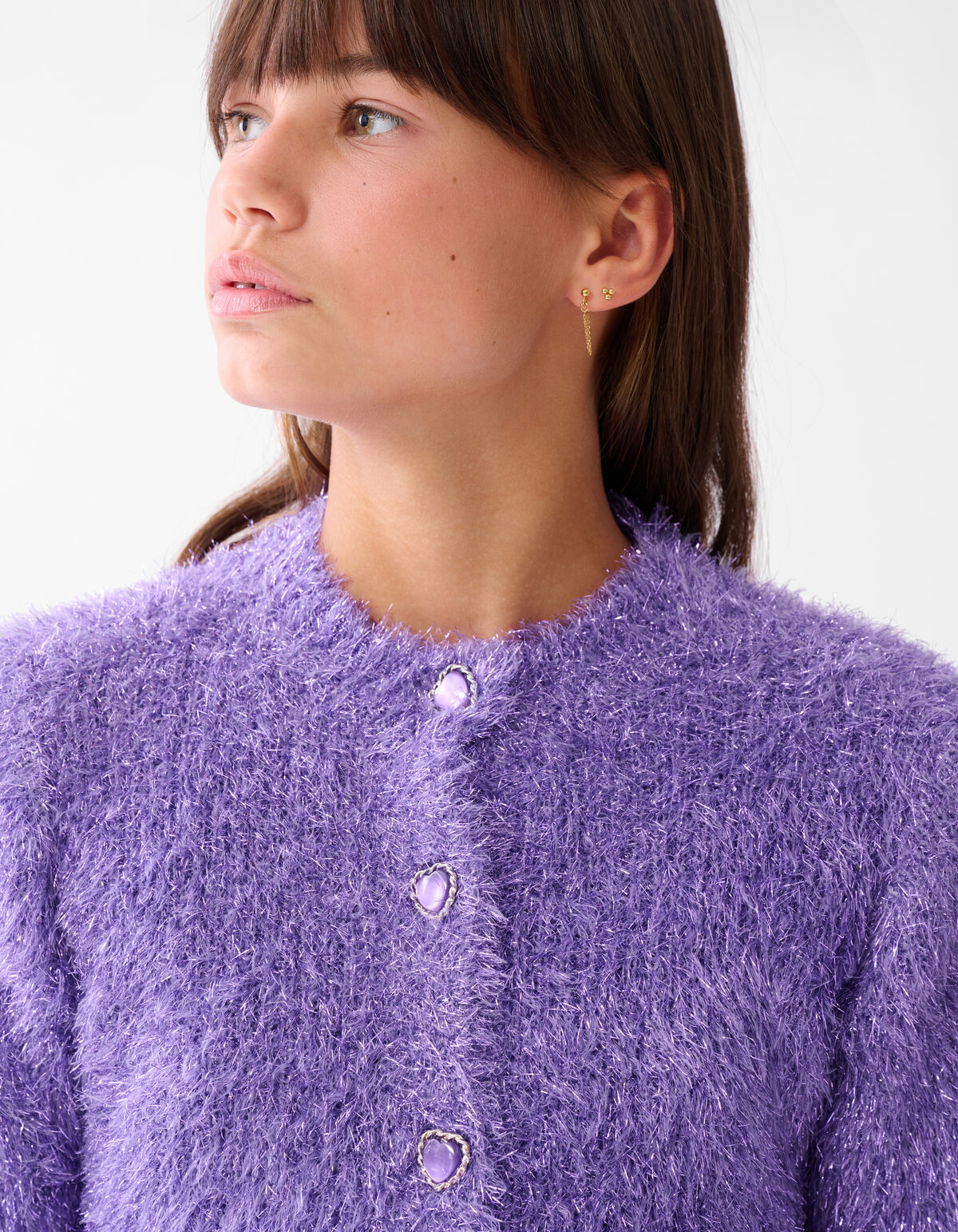Fluffy Glitter Vest Paars SHOEBY GIRLS