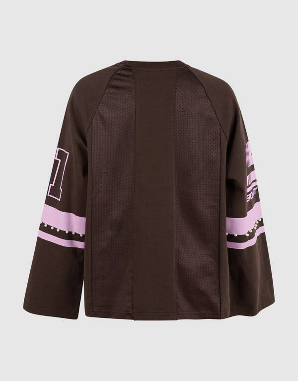 Parel Mesh Longsleeve Donkerbruin SHOEBY GIRLS