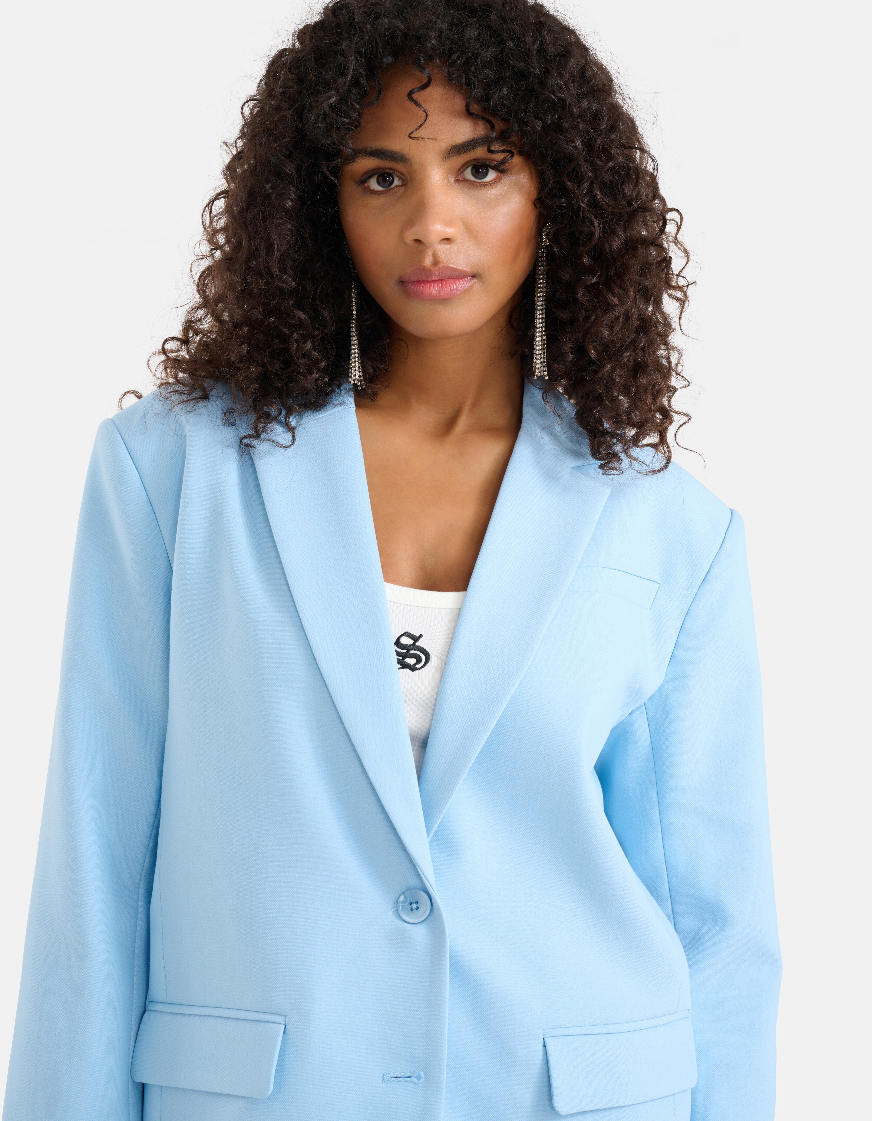 Oversized Basis Blazer Lichtblauw SHOEBY WOMEN