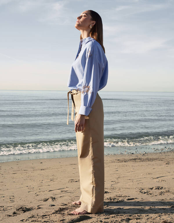 Wide Leg Broek Zand By Mieke SHOEBY WOMEN