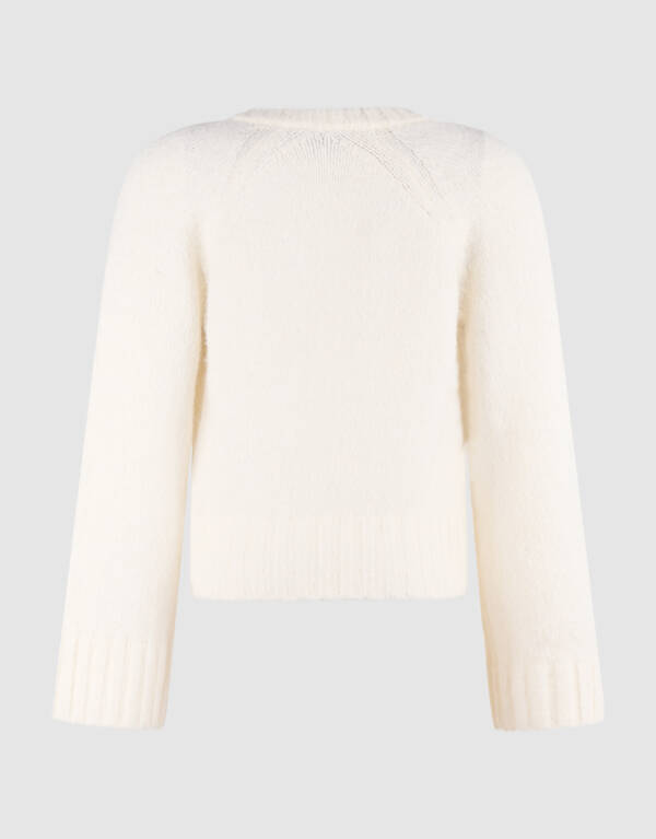 Oversized V-hals Gebreide Trui Wit SHOEBY WOMEN