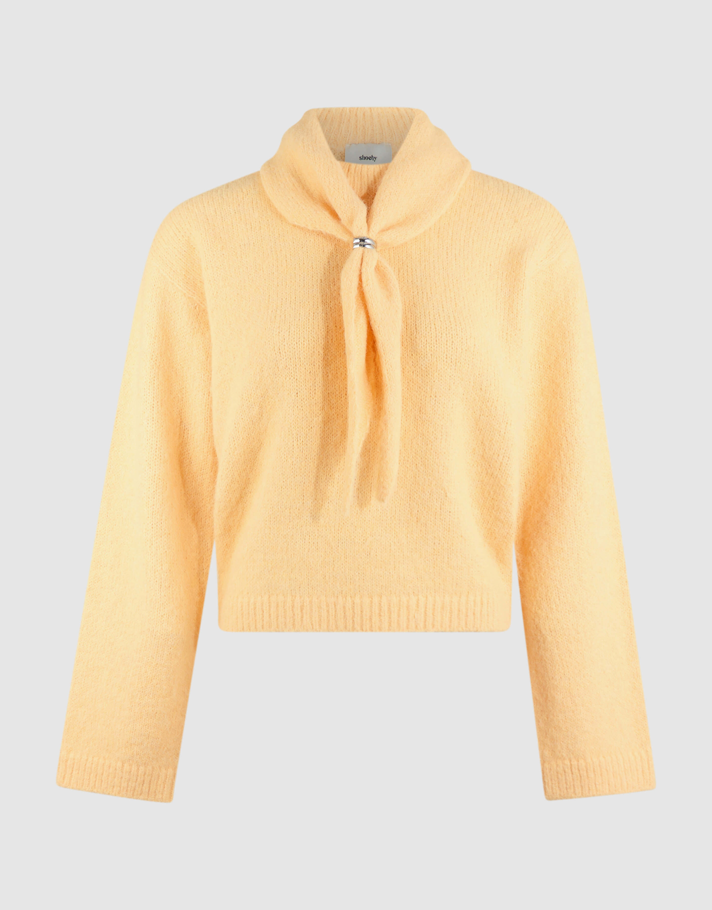 Fluffy Scarf Gebreide Trui Geel SHOEBY WOMEN