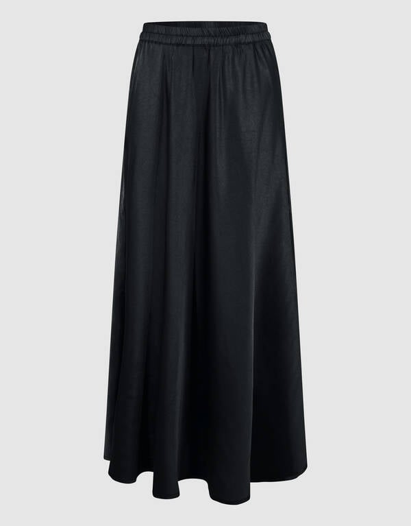 Satijnen Maxi Rok Zwart SHOEBY WOMEN