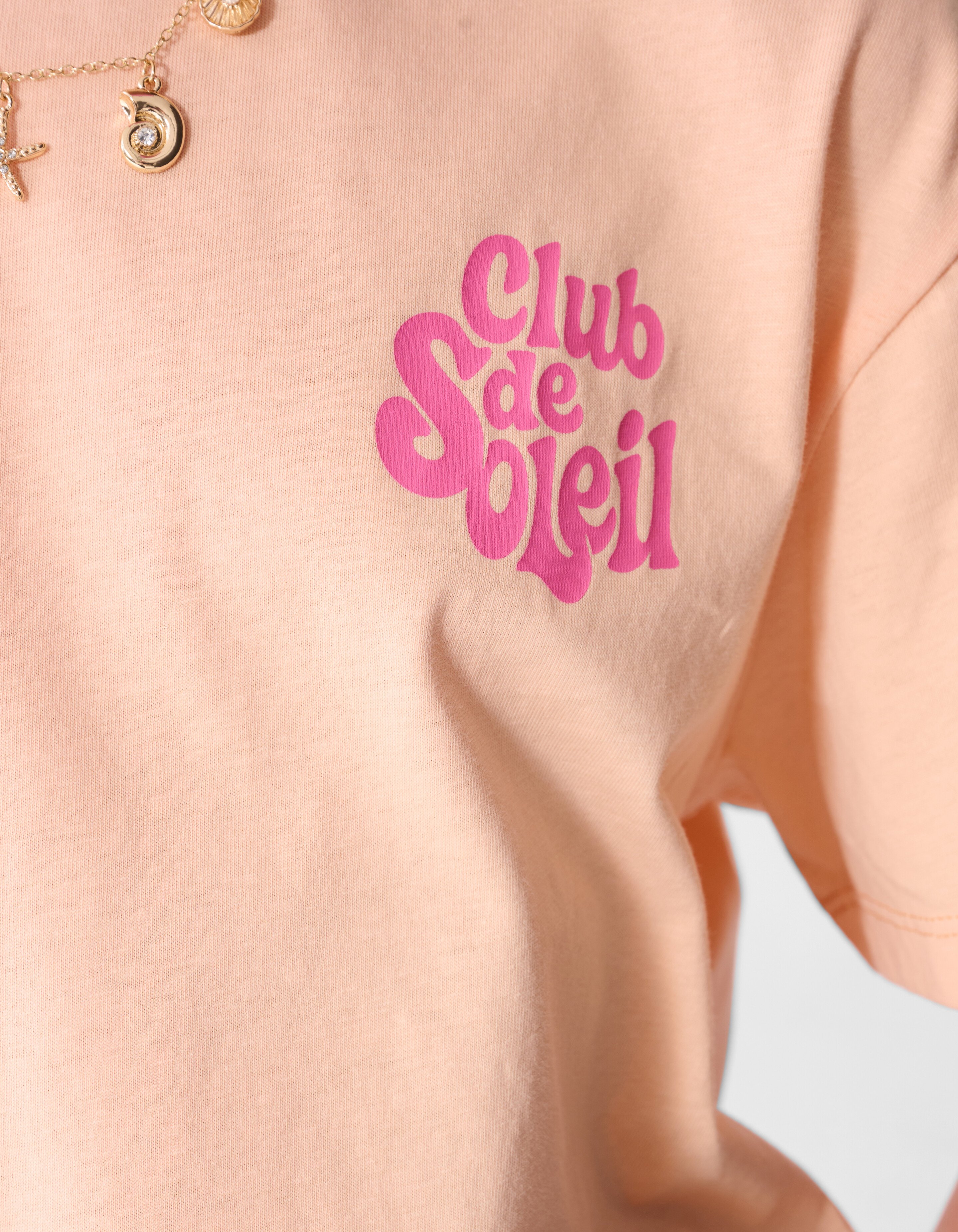 Club De Soleil Artwork T-shirt Lichtoranje SHOEBY GIRLS