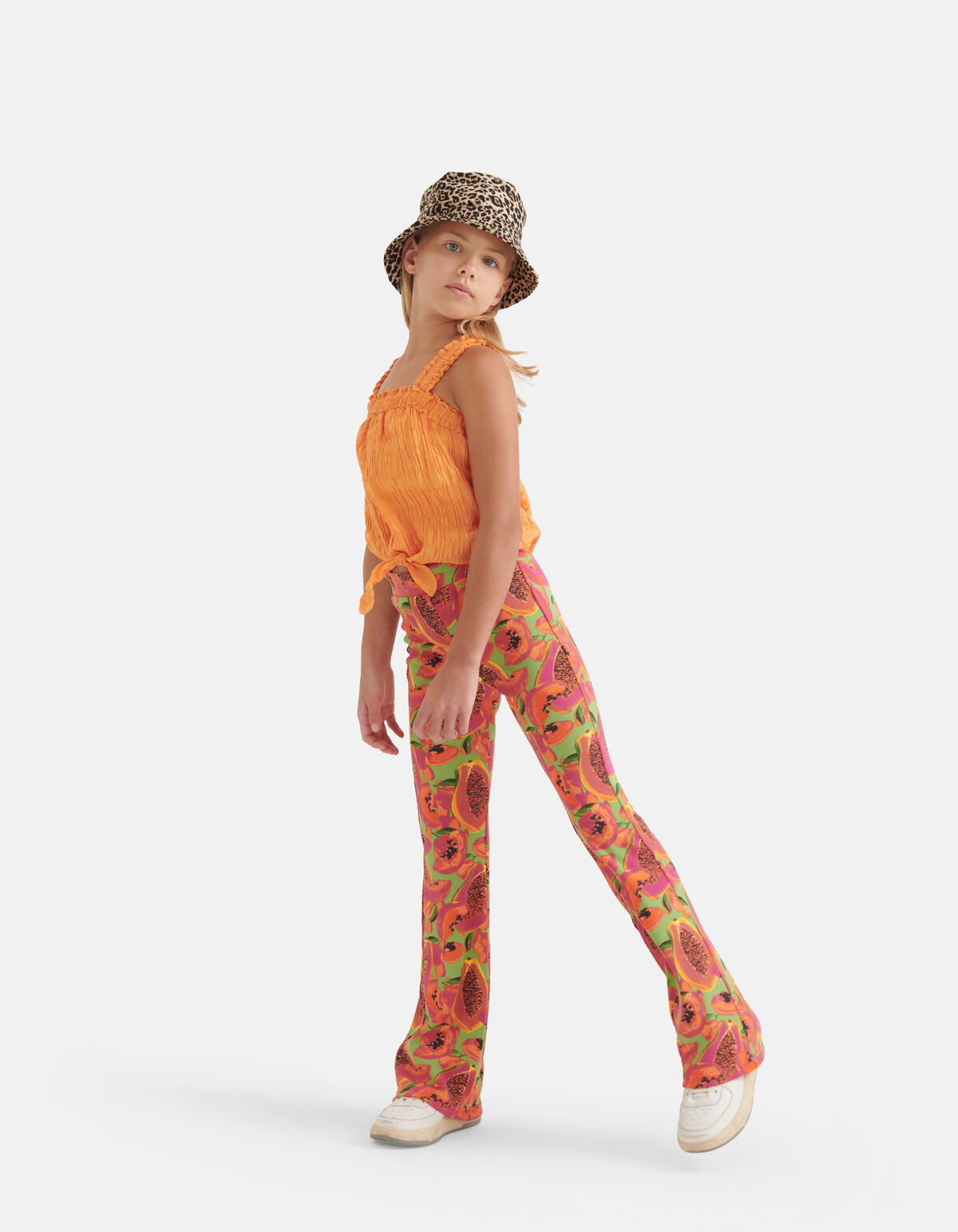 Seersucker Top Oranje SHOEBY GIRLS