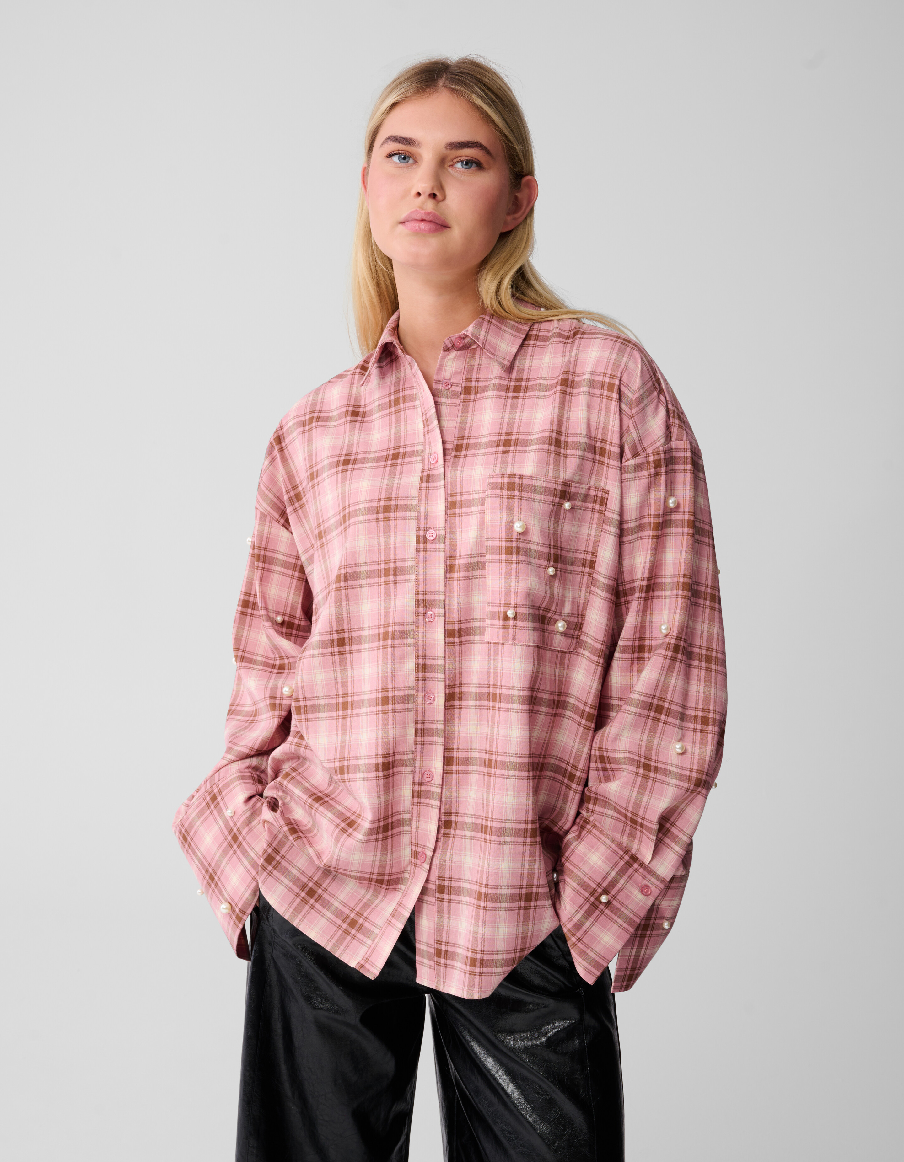 Ruiten Parel Blouse Roze SHOEBY WOMEN