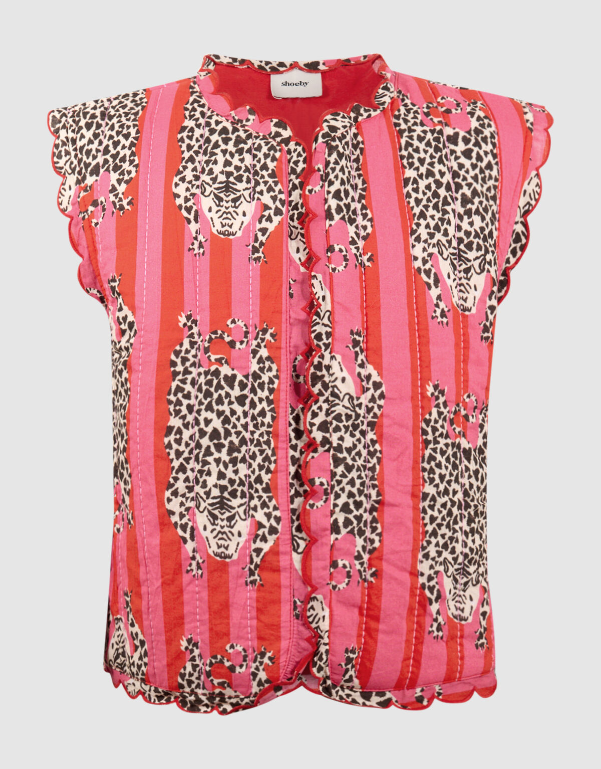 Quilted Leopard Gilet Roze SHOEBY GIRLS