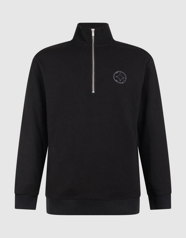 Half Zip Keper Sweater Zwart SHOEBY MEN