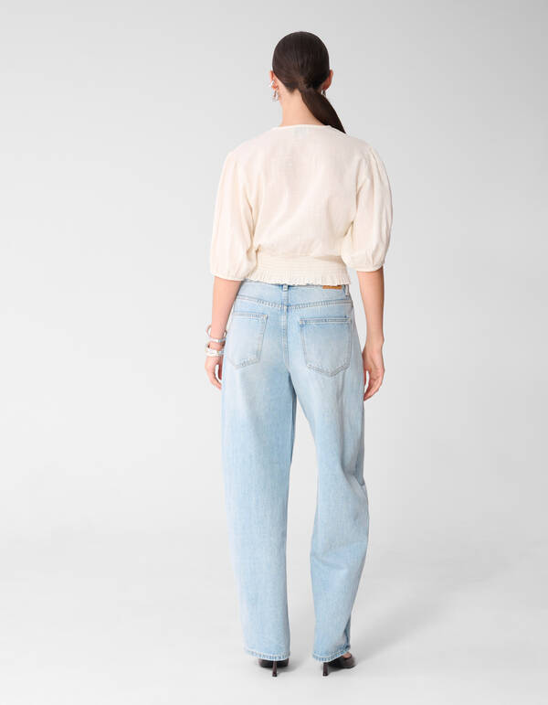 Tape Cropped Top Gebroken Wit SHOEBY WOMEN