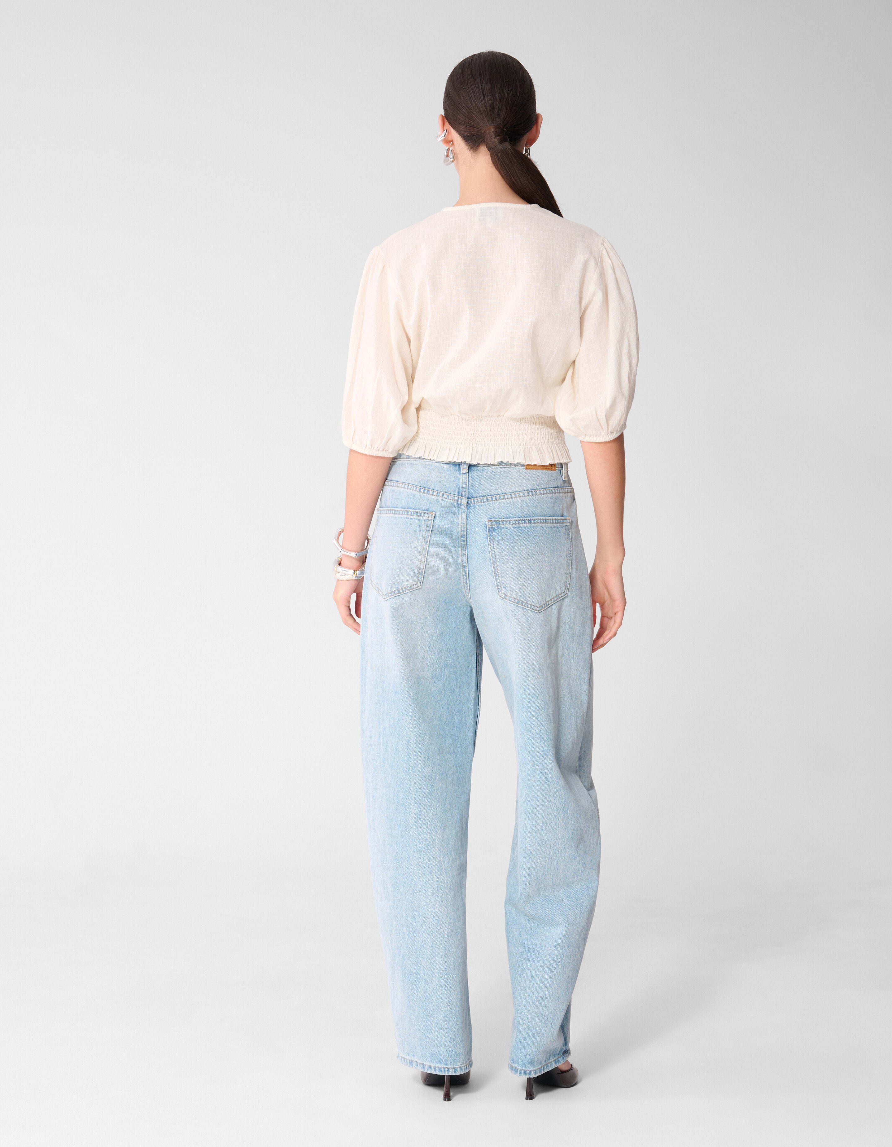 Tape Cropped Top Gebroken Wit SHOEBY WOMEN