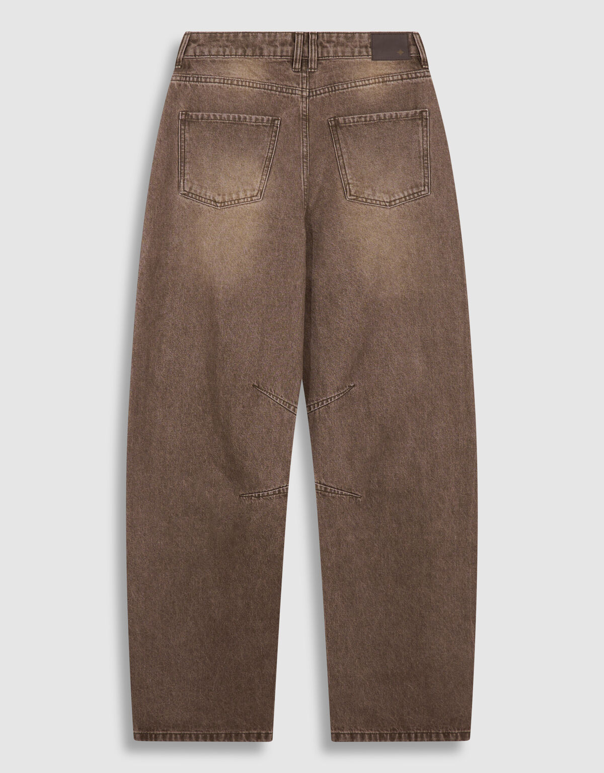 Asymmetric Barrel Fit Jeans Washed Bruin SHOEBY WOMEN